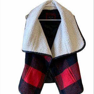 Plaid Vest with Fuzzy Interior from Love Tree